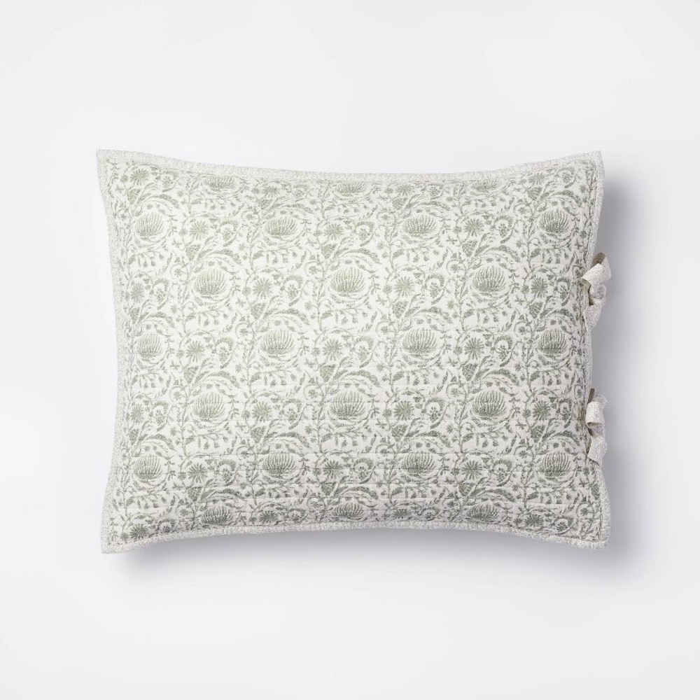Standard Decorative Border Cotton Slub Print Sham Green – Threshold Studio McGee